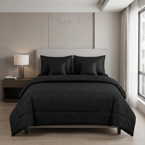 Midnight Stripe Bed Set